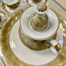 Кофейный набор Коростенского ФЗ 1960-91гг. Тонкий фарфор, крытье, позолота. 90мл. Цена за 14пр. Картинка 6